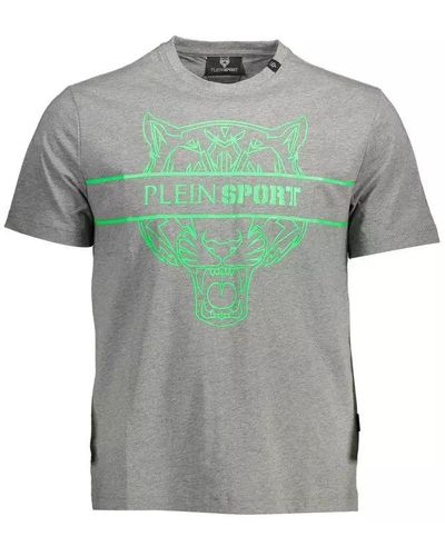 Philipp Plein Grey Cotton T - Green