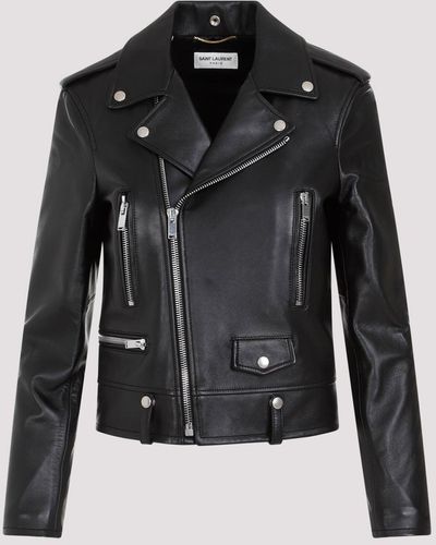 Saint Laurent Black Lamb Leather Motor Jacket
