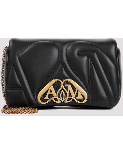 Alexander McQueen Black Nappa Leather The Mini Seal Handbag