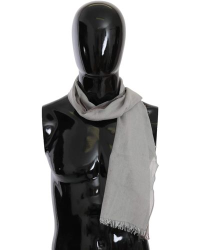 CoSTUME NATIONAL Fringe Neck Wrap Cotton Scarf Grey Ms1525bg - Black