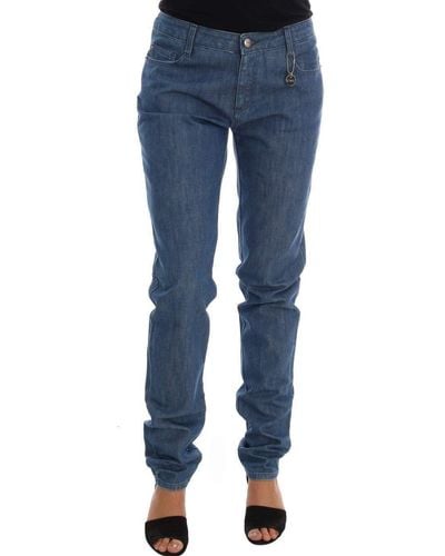 CoSTUME NATIONAL Wash Cotton Boyfriend Fit Jeans Blue Sig30128