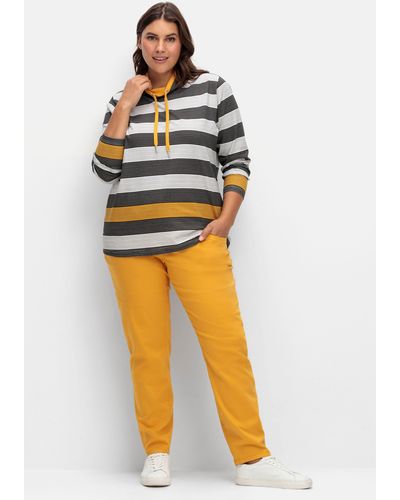 Sheego Schmale Jeans aus Baumwollstretch - Mehrfarbig