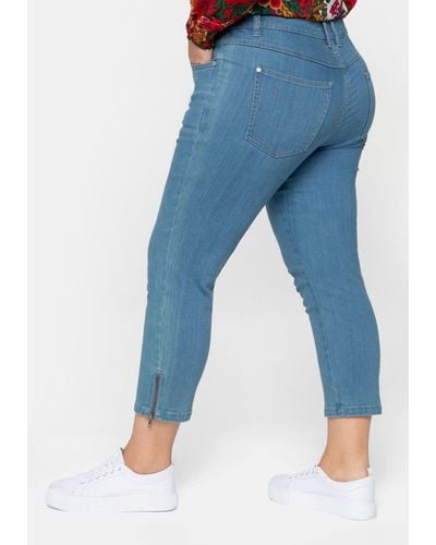 Sheego 7/8-Jeans mit Schlupfbund und Knöpfen am Saum in Blau | Lyst DE