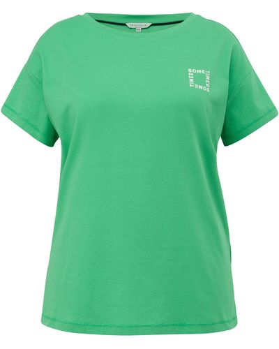 Triangle T-Shirt mit kleinem Druck und Rundhalsausschnitt - Grün