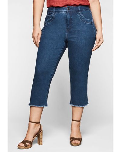 Sheego Slim Fit Jeans in 3/4-Länge - Blau