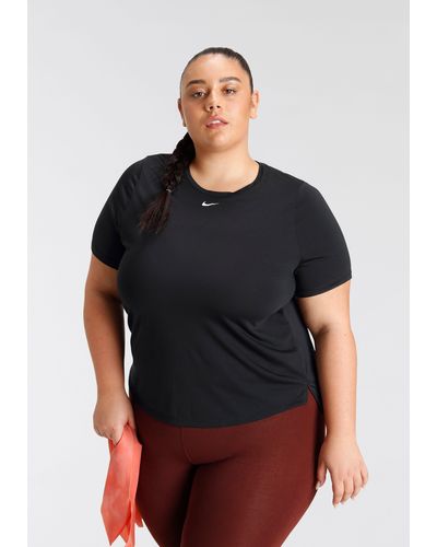 Nike Trainingsshirt "Dri-FIT One Womens Standard Fit Short-Sleeve Top (Plus Size)" - Schwarz