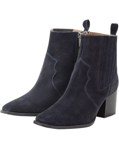 Sheego Stiefelette aus weichem Leder - Blau