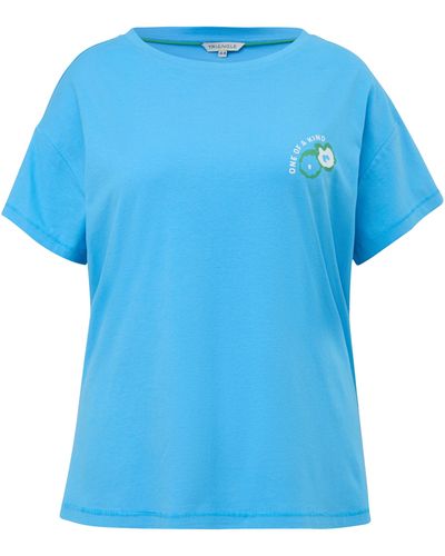 Triangle T-Shirt mit kleinem Druck und Rundhalsausschnitt - Blau
