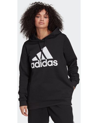 adidas Essentials Logo Fleece Hoodie – Große Größen - Schwarz