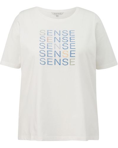TRIANGL T-Shirt aus Jersey mit Wordingprint - Weiß