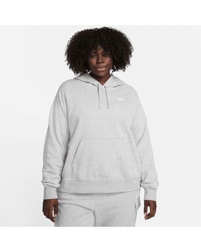 Nike Kapuzensweatshirt CLUB FLEECE WOMEN'S PULLOVER HOODIE (PLUS SIZE) - Grau