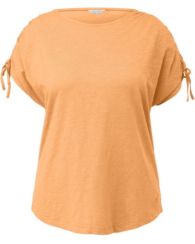 TRIANGL Shirt mit Raffungen am Ärmel - Orange