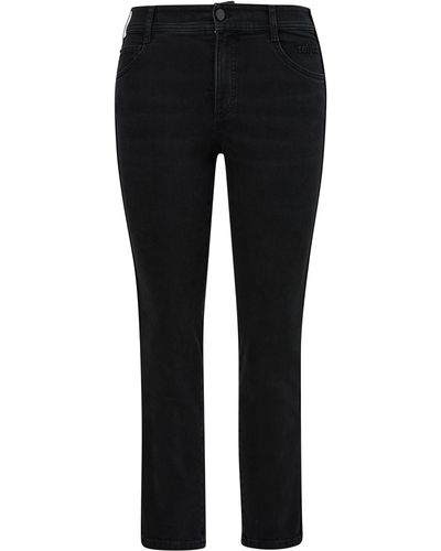 TRIANGL Schmale Jeans mit kontrastfarbener Seitennaht - Schwarz