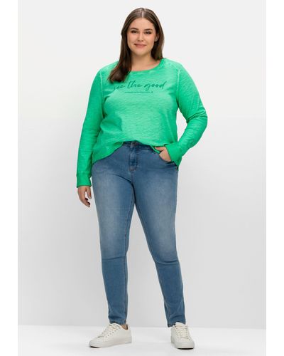 Sheego Skinny Jeans in Curvy-Schnitt SUSANNE - Grün