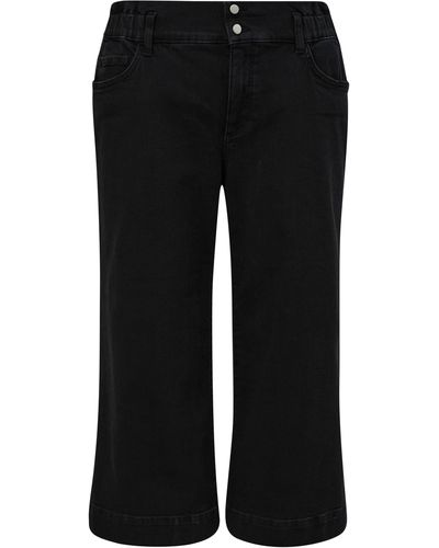 TRIANGL Jeans-Culotte mit elastischem Bund - Schwarz