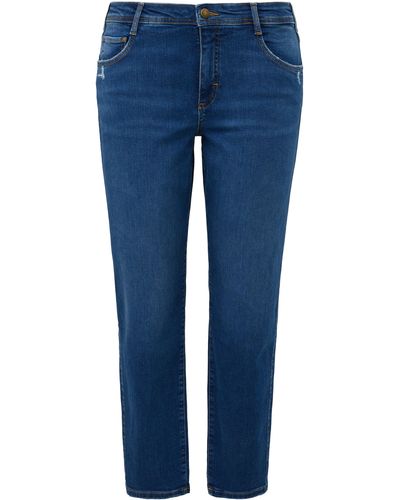 Triangle Schmale Jeans im Used- und Destroyed-Look - Blau