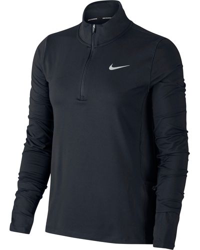 Nike Laufshirt Element Women's 1/-Zip Running Top (Plus Size) - Blau