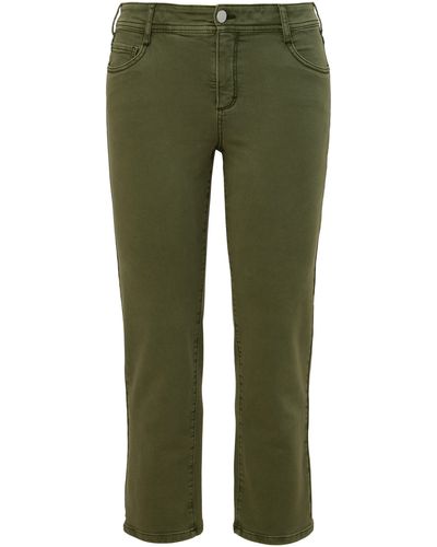 TRIANGL Gerade Jeans mit leichtem Used-Effekt - Grün