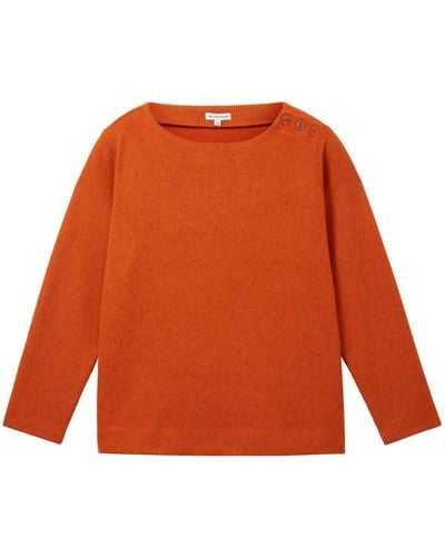 Tom Tailor Sweatshirt mit Rundhalsausschnitt - Orange