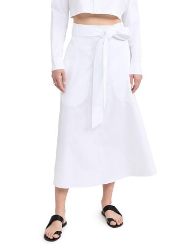 Tibi Eco Poplin Back Wrap Skirt - White