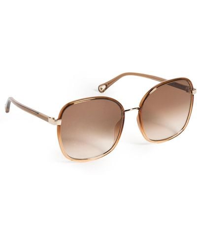 Chloé Oversized Metal Sunglasses - White