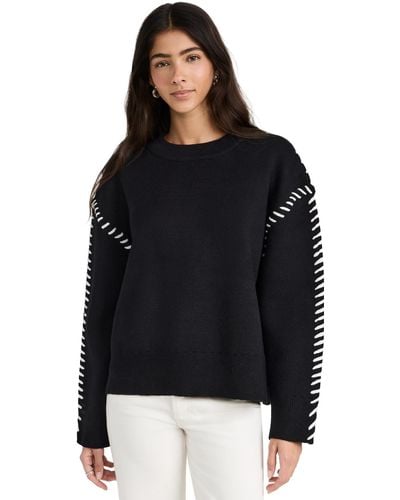 English Factory Engish Factory Whip Stitch Sweater Back/white - Black