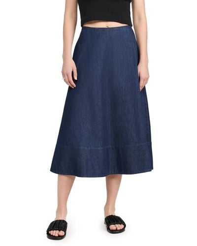Tibi Summer Denim Circle Skirt - Blue
