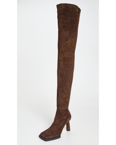 Jacquemus Thigh-high Suede Boots - Brown