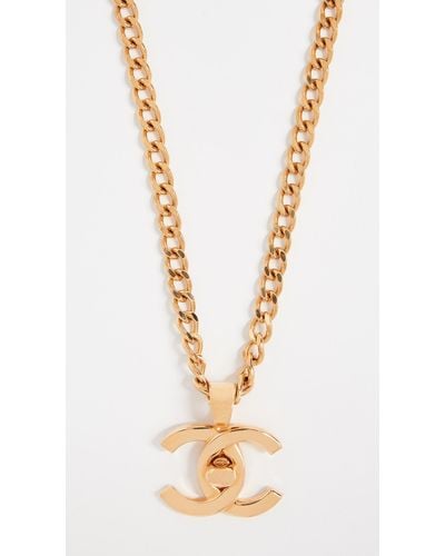 Chanel Turn Lock Necklace - Metallic