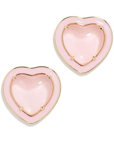 Alison Lou Heart Jelly Button Studs - Pink