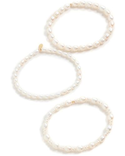 Shashi Anais Bracelet Set - White