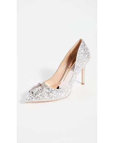 badgley mischka white pumps