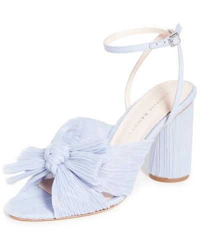 Loeffler Randall Camellia Pleated Bow Heel With Ankle Strap - White