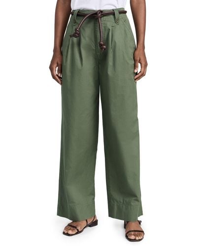 Sea Samaka Garment Dye Pants W/ Belt - Green