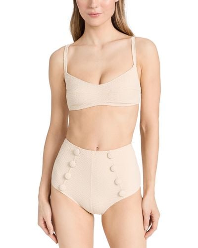 Lisa Marie Fernandez Balconette High Waist Bikini Set - Natural