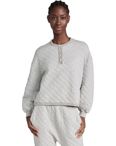 The Great The Quilted Henley Sleep Sweatshirt - Multicolour