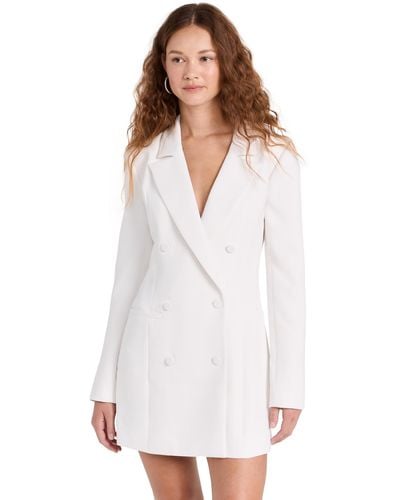 GOOD AMERICAN Luxe Suiting Exec Dress - White