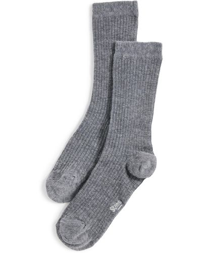 Stems Cloud Cashmere Crew Socks - Gray