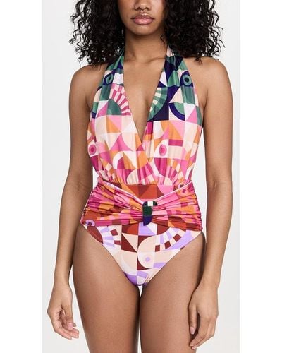 FARM Rio Ombre Graphic Toucans One Piece - Red