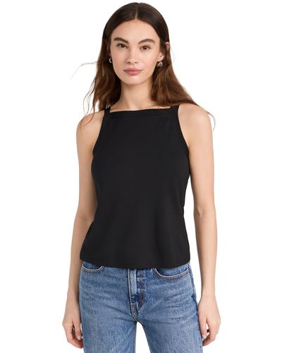 Theory Quare Neck Tank Back - Black