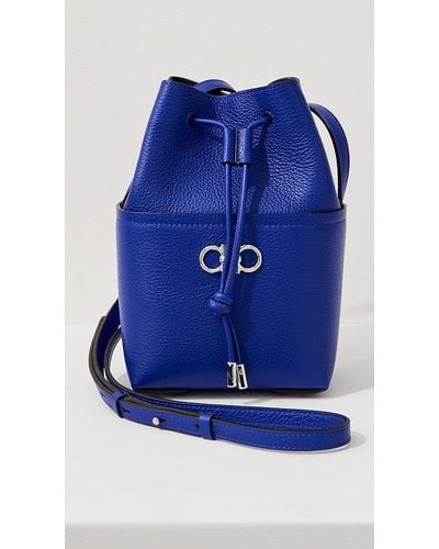 Ferragamo Minibag Gancino Soft Bucket Bag - Blue