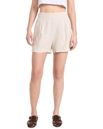 Madewell Flat Front Linen Shorts - Natural