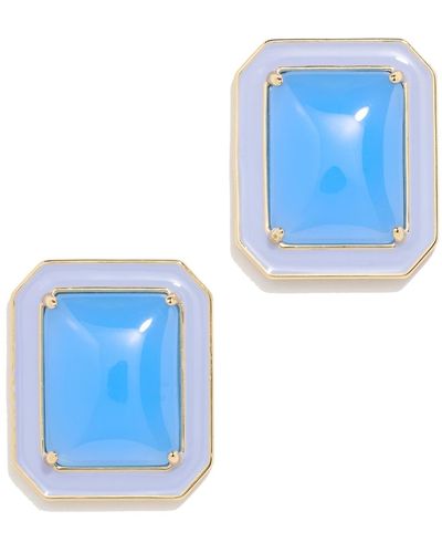 Alison Lou Rectangle Jelly Button Studs - Blue