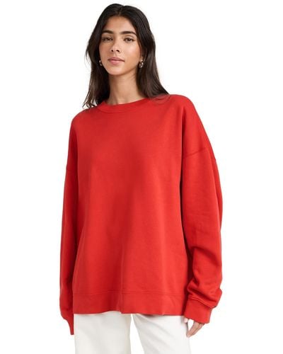 RE/DONE Oversized Crewneck Sweatshirt - Red