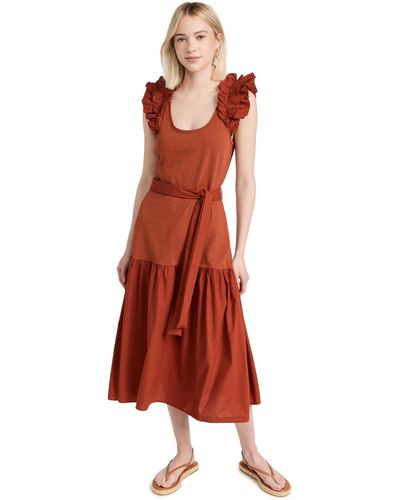 Nation Ltd Everleigh Frilly Dress - Red
