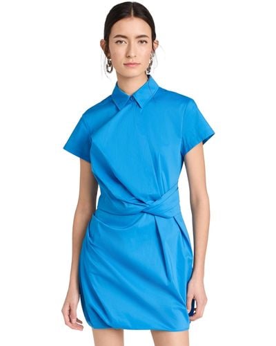 Juun.J Twisted Wrap Dress - Blue