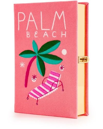 Olympia Le-Tan Palm Beach Madalina Book Clutch - Pink