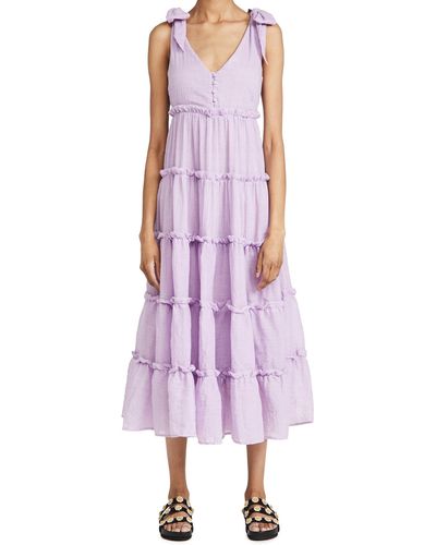 English Factory Englih Factory Tiered Midi Dre - Purple