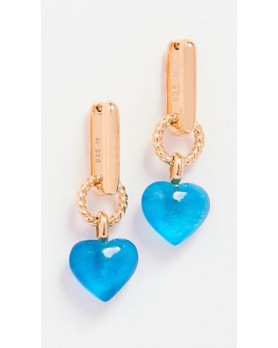 Missoma Heart Earrings - Blue