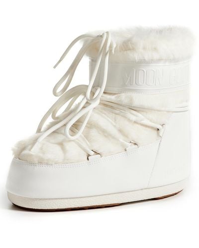 Moon Boot Icon Low Faux Fur Boots - White